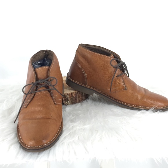 Studio Ink Mens Chukka Boots camel  Leather Almond Toe Lace Up 11 Studio Ink Mens Chukka Boots Brown Leather Almond Toe Lace  main image 3